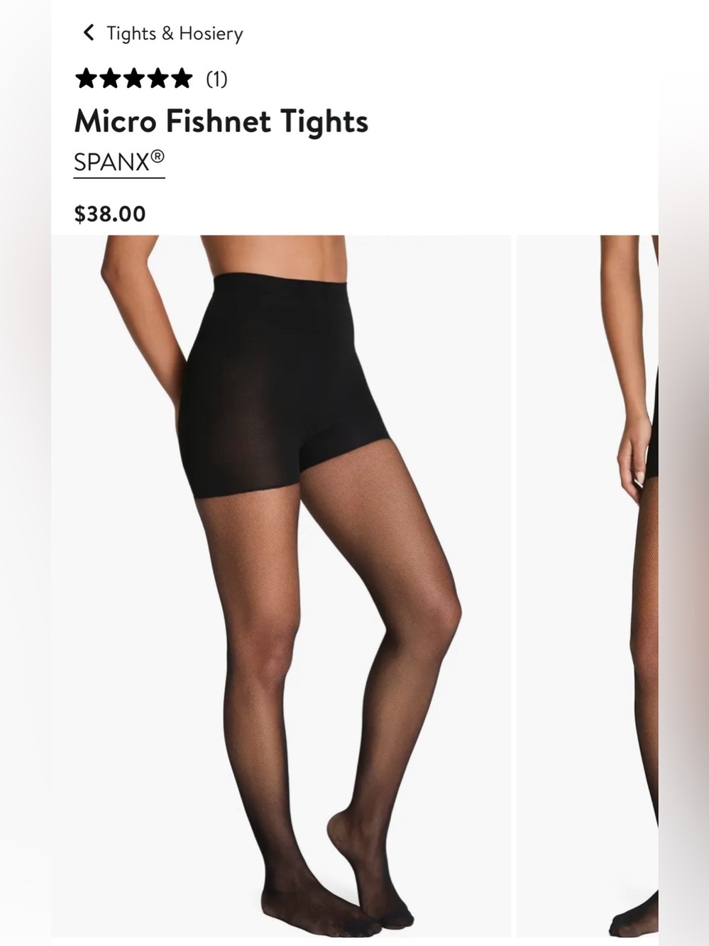 SPANX Black Micro-Fishnet-Shaping Tights. Size C. Nude color